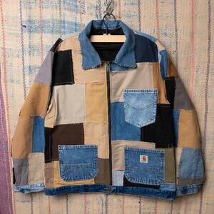 Upcycled patchwork carhartt chore jacket